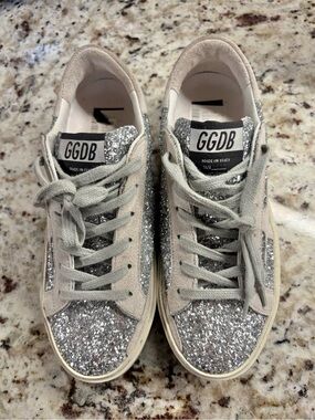 Golden Goose Silver Glitter Sneakers